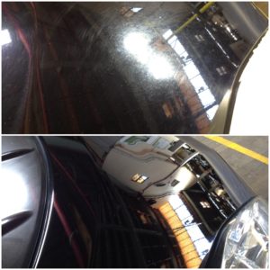 Black Leaf before and after polishing